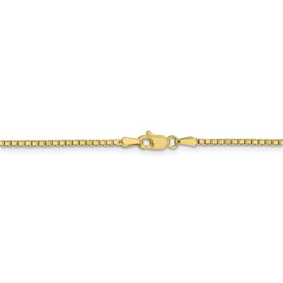 1.5mm 10k Yellow Gold Solid Box Chain Necklace, 18 Inch - Picture 4 of 8